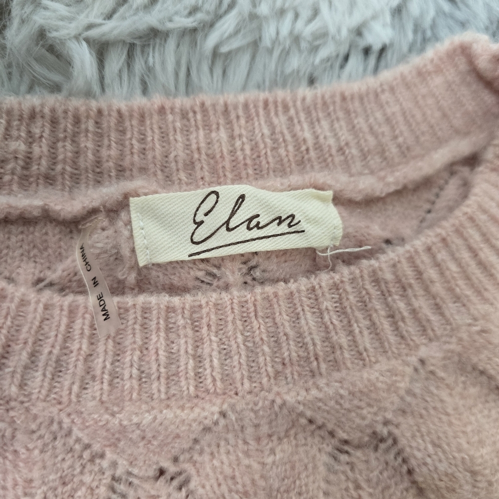 Elan Pink Textured Women's Sweater M - Picture 2 of 8
